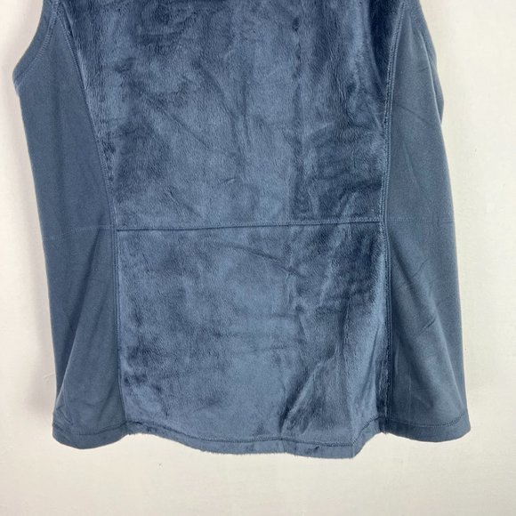 L.L. Bean Luxe Fleece Long Vest Blue Soft Size Medium M Misses EUC D2231 - Picture 13 of 15